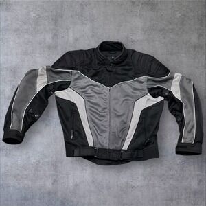 Tour Master Intake Mesh Motorcycle Jacket Men's XL Black Gray‎ Carbolex-No Liner